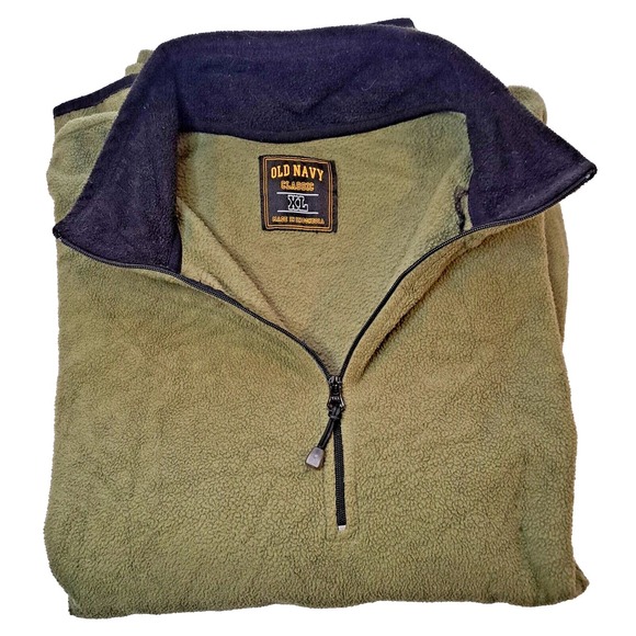 Old Navy Other - Old Navy Classic Mens XL Quarter Zip Fleece Pullover Olive Green Mock Neck